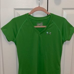 Bright Green Athletic Shirt Under Armour HeatGear